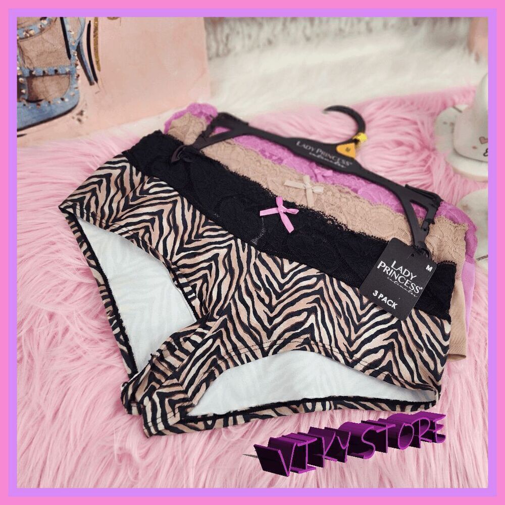 NWT 💕 Lady Princess Sexy 3-Pack Panty Medium - Elegant & Comfortable #7102 💕